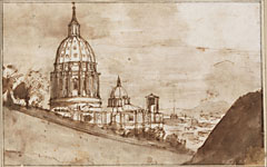 <i>Vue de l’abside et de la coupole de la basilique Saint-Pierre, Rome</i>