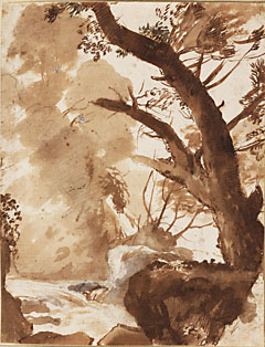 <i>Tree and Rocks by the Water</i>